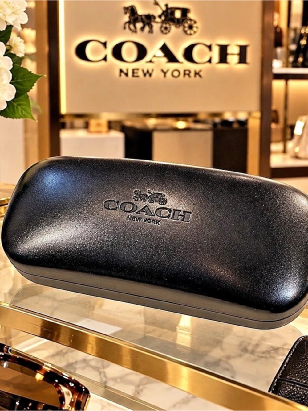 Coach Black Hard Clamshell Eyeglass / Sunglasses Case